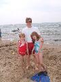 The Girls posing with Actor David Hasselhoff from Baywatch