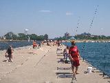 Looking down the pier towards St. Joseph